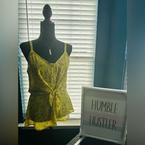 NWT Sienna Sky Floral Front Tie Spaghetti Strap